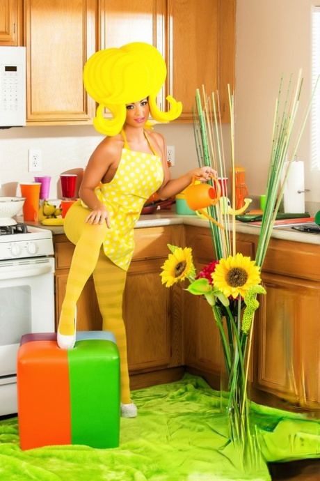 Соло-девушка Эбигейл Мак засовывает огурец в свою киску во время ретро-съемки картинка 2