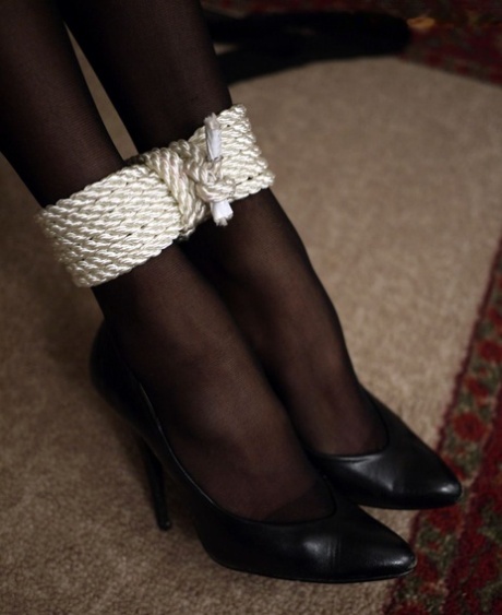 Одетые офисные работницы Ариэлла Феррера и Дарла Крейн обнажают сиськи, будучи связанными картинка 4