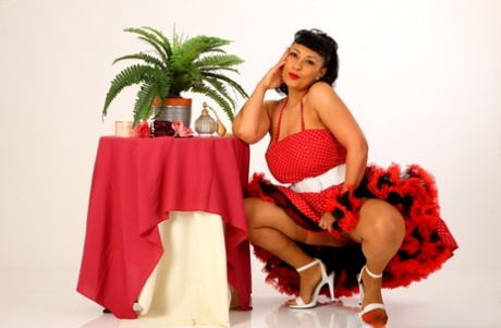 Даника Коллинз девушка в ретро-стиле в коричневых чулках картинка 8