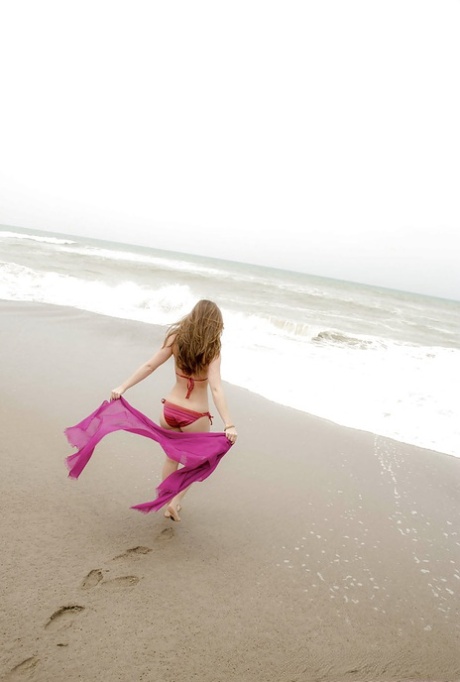 Потрясающая мокрая красотка Реми показывает свое красивое тело на пляже картинка 2