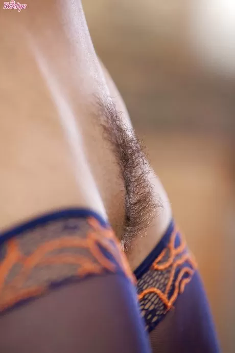 Латиноамериканская порнозвезда Абелла Дэнджер освобождает сексуальную попку от трусиков в нейлоновых чулках