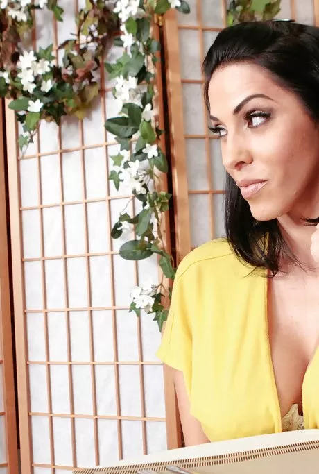 Потрясающая милфа Ава Дивайн с большими сиськами в чулках жестко трахается